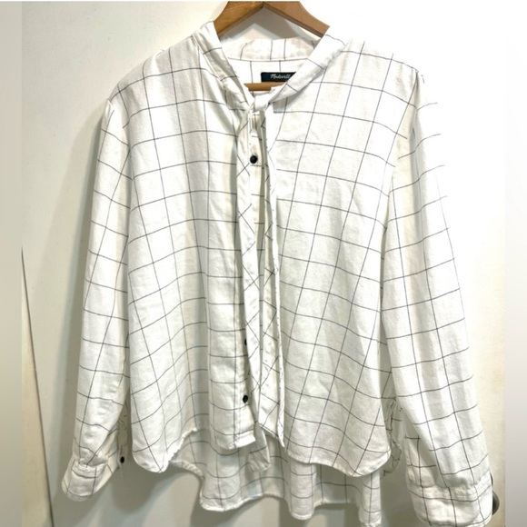 NWOW Madewell Flannel Tie-Neck Shirt Windiowpane
Pattern - Size XL - Picture 5 of 14